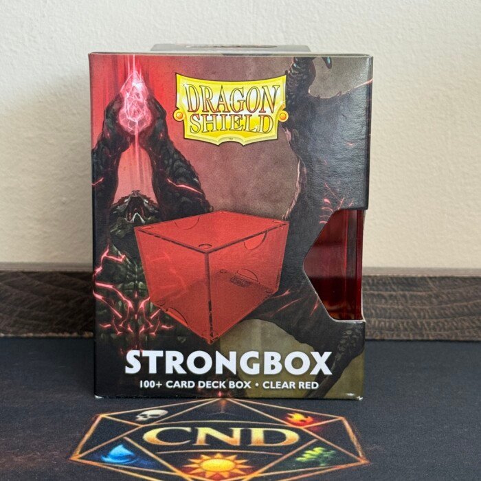 Dragon Shield Strongbox 100+ Roja Transparente deck box para Commander