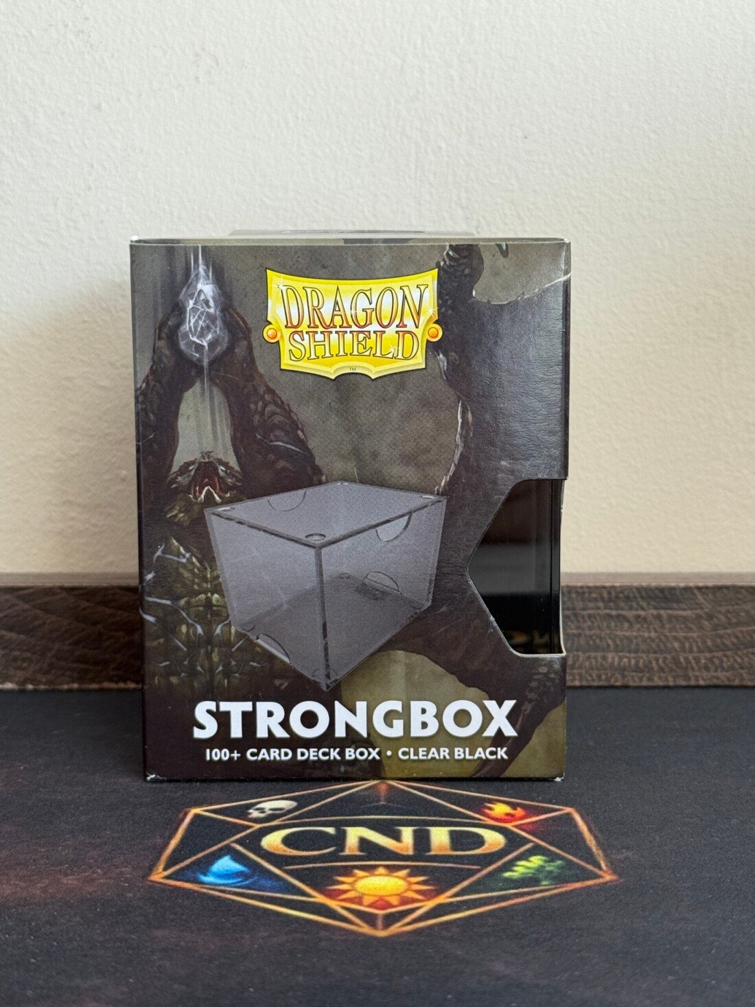 Dragon Shield Strongbox 100+ Negro Transparente deck box para Commander