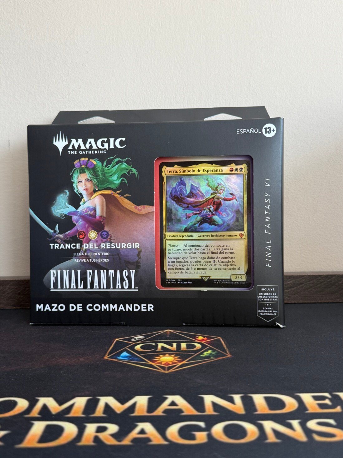 Trance del resurgir Terra precon Commander Final Fantasy VI en español sellado