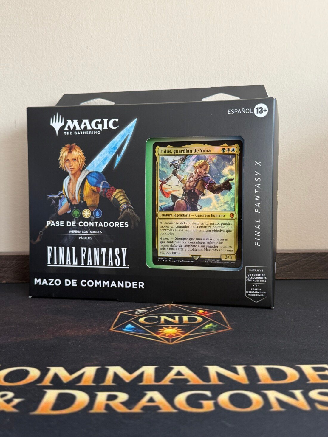 Pase de contadores Tidus precon Commander Final Fantasy X en español sellado