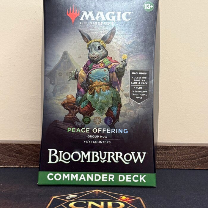 Peace Offering mazo Commander Bloomburrow en inglés con Ms. Bumbleflower, producto oficial nuevo y sellado